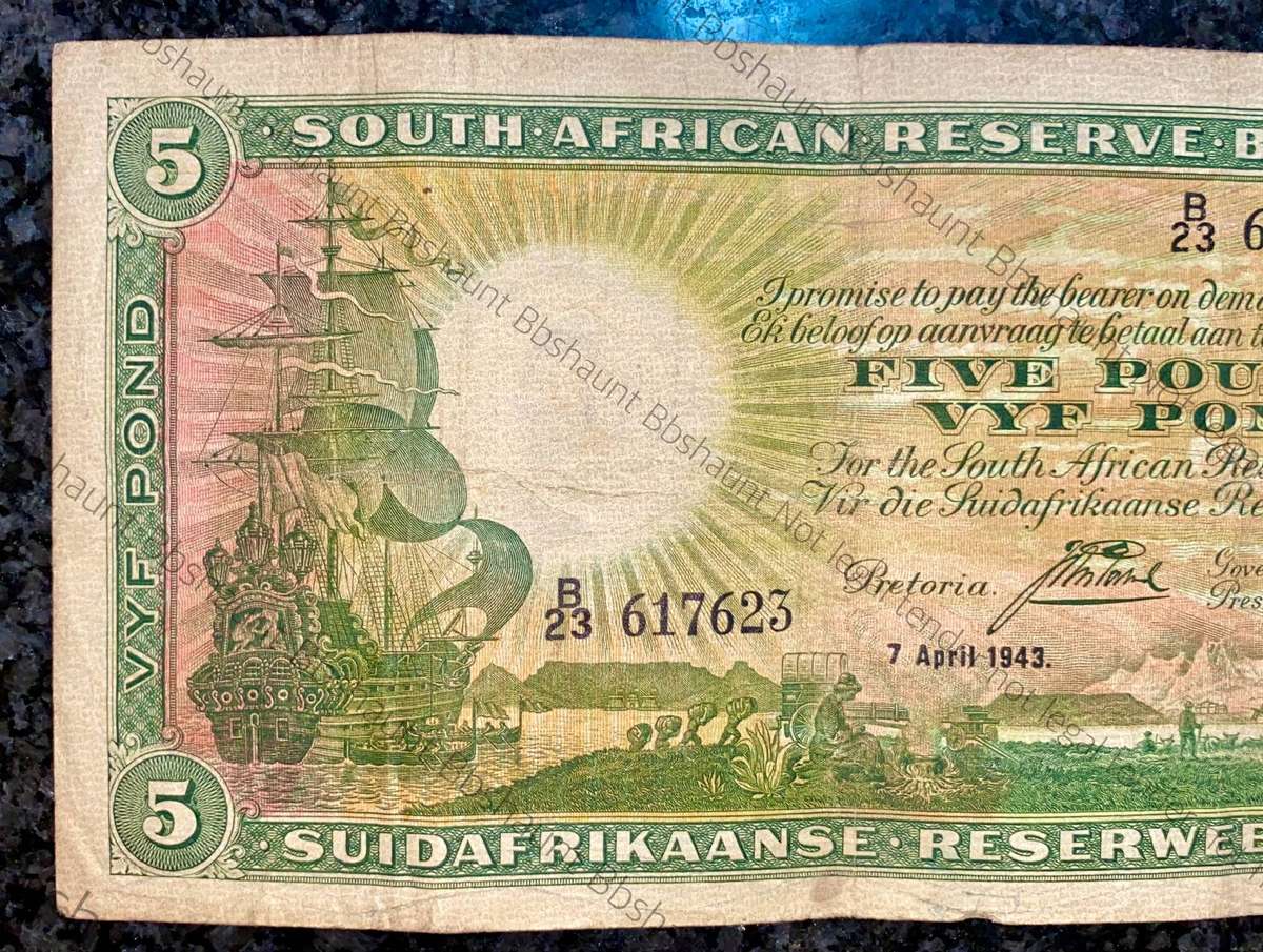 J Postmus 5 pound 7th April 1943 only issue B23