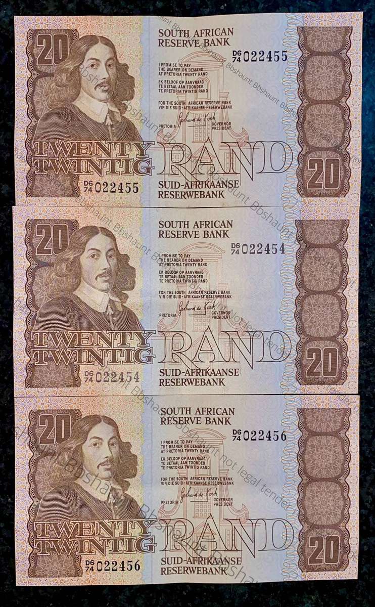 GPC De Kock. R20 in sequence D6 74/022454-456 -- 3rd issue 1984 (1 bid takes all )