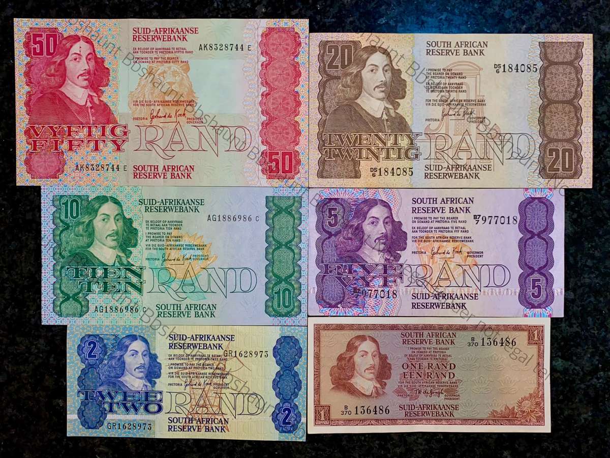 Complete Set GPC De Kock & decimals R50 TO R2 - Good Condition (R1 De Jongh 1967) (1 bid takes all)