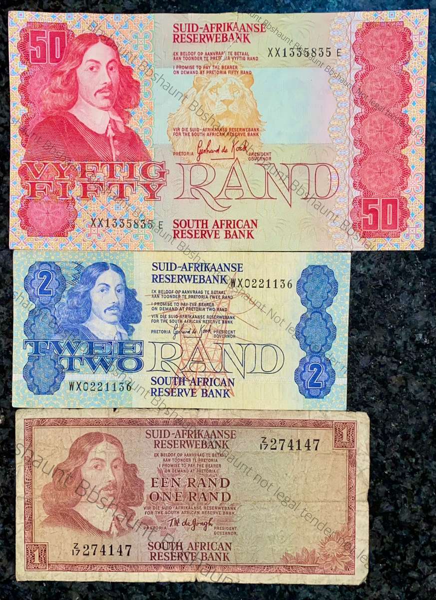 replacement note set R50 -XX -- R2 -WX & R1 -Z17 -- 1967-84(1 bid takes all)