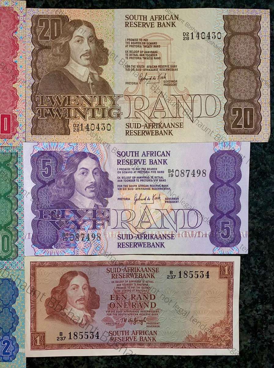 Complete Set GPC De Kock & decimals R50 TO R2 - Good Condition (R1 De Jongh 1967) (1 bid takes all)