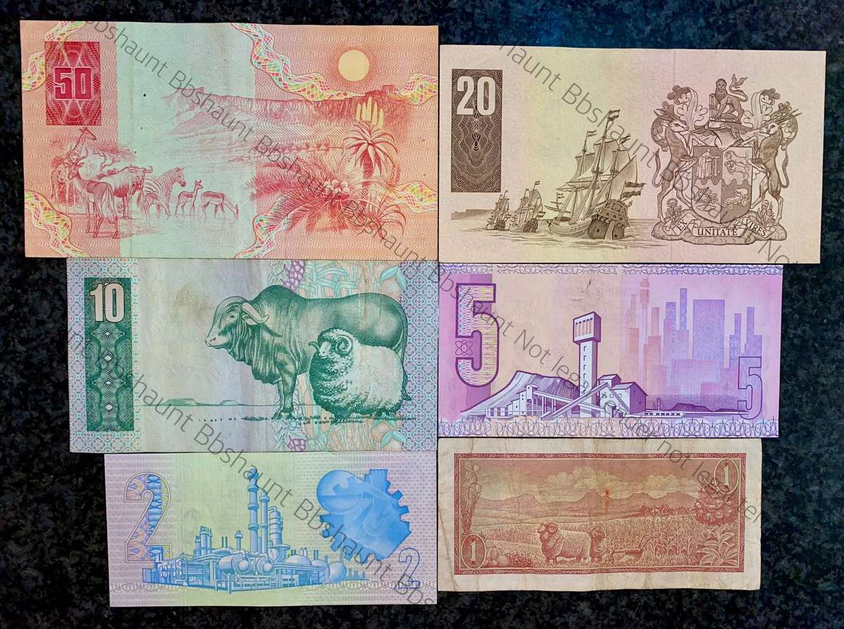 Complete Set GPC De Kock & decimals R50 TO R2 - 1980s (R1 De Jongh 1975) (1 bid takes all)