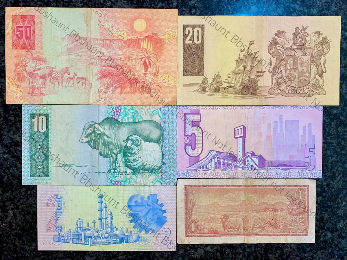 Complete Set GPC De Kock & Decimals R50 TO R2 - 1980s (R1 de Jongh 1975) (1 bid takes all)