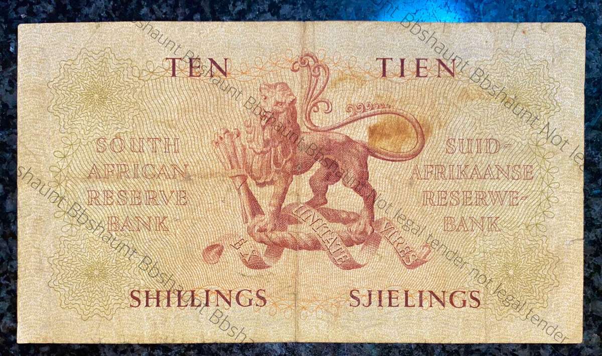 Mh De Kock. 10 shillings 22-1-1958 -- A155 /006180