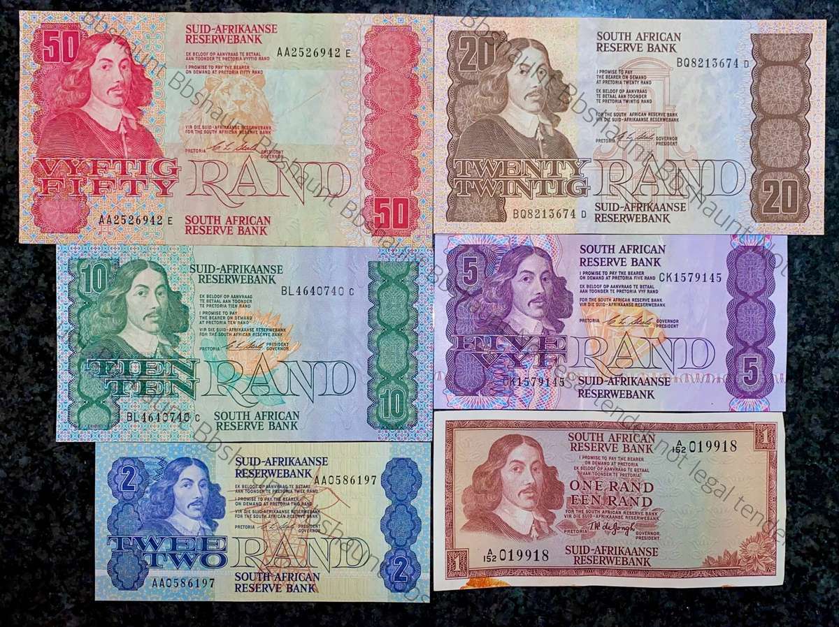 Complete Set CL Stals & Decimals R50AA to R2AA is UNC- 1st issue 1990 (R1 De Jongh)(1 bid takes all
