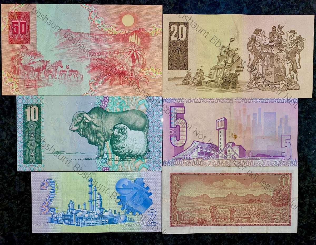 Complete Set GPC De Kock & decimals R50 TO R2 - (R1 De Jongh 1967) (1 bid takes all)