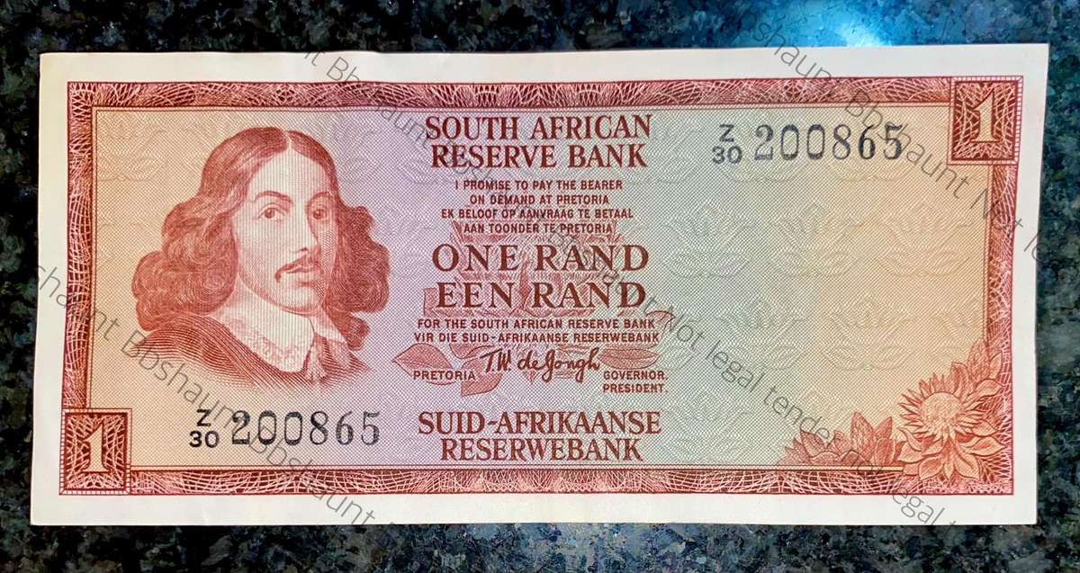Replacement Note. TW De Jongh R1 - Z30 - 3rd issue 1973