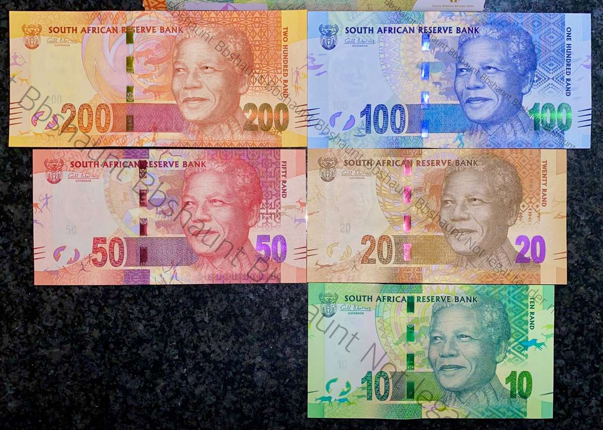 G Marcus low matching numbers - NM(Nelson Mandela)00000391 UNC 2012 Original S A Reserve bank folder