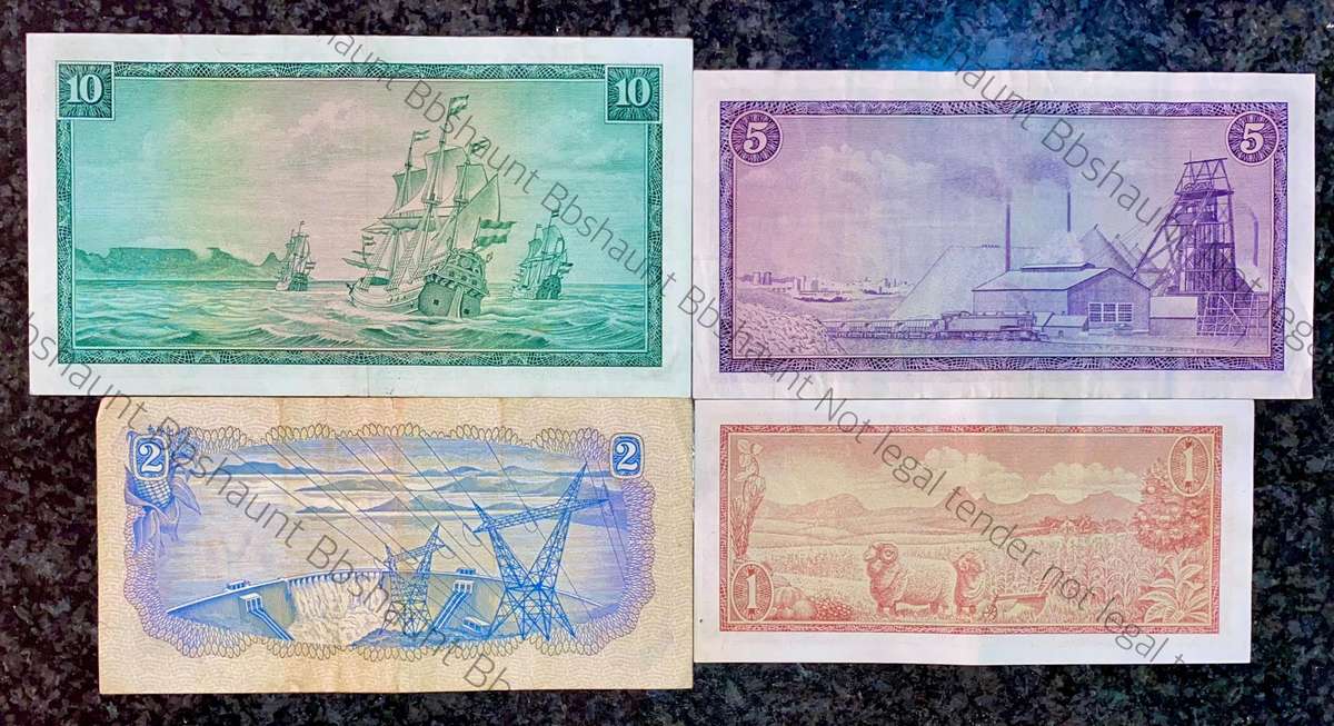 Complete Set Tw De Jongh R10 to R1 - Springbuck & Van Riebeeck wtm 1967-1976(1 bid takes all)