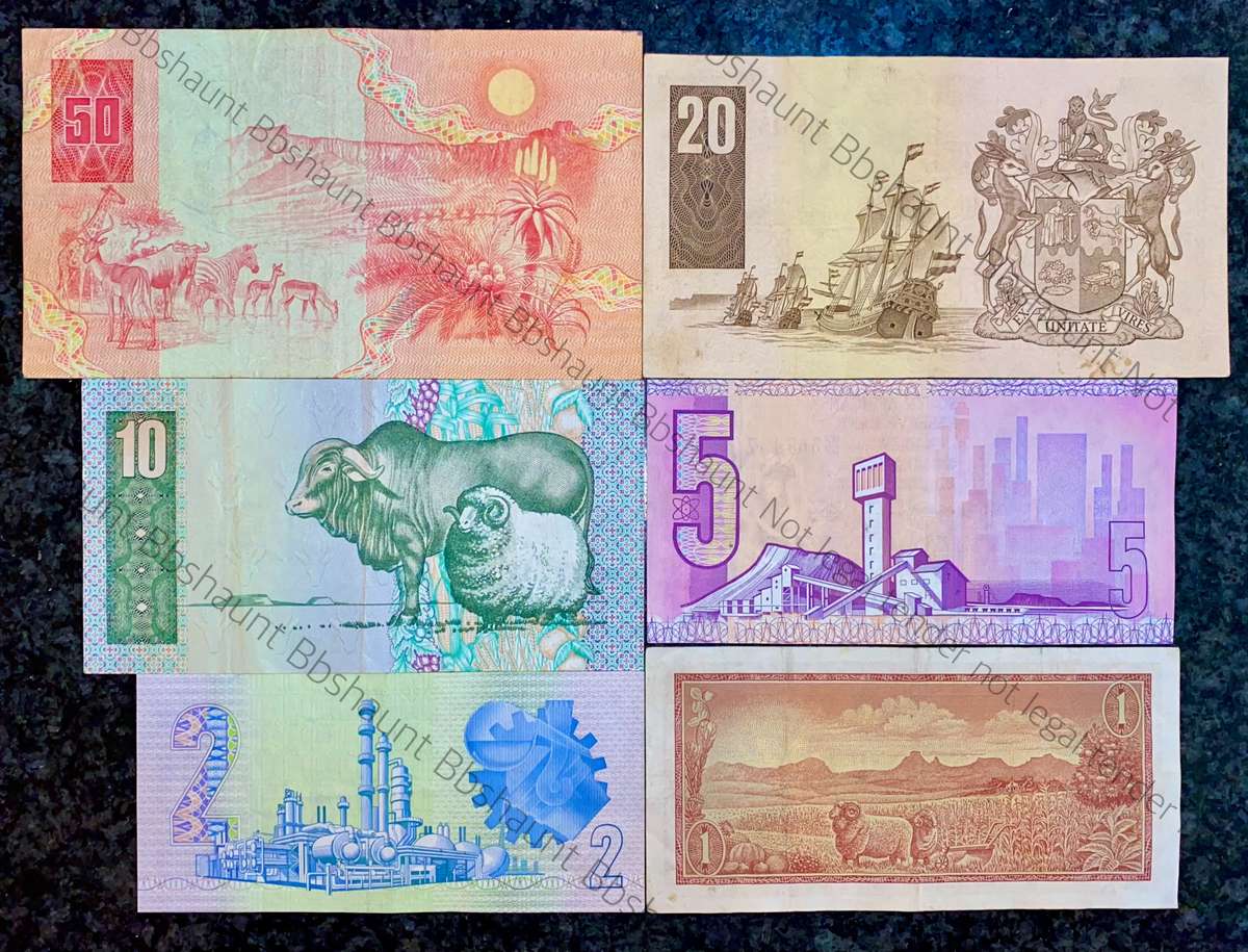 Complete set GPC De Kock & decimals R50 TO R2 - 1980s(R1 de Jongh 1975)- (1 bid takes all)