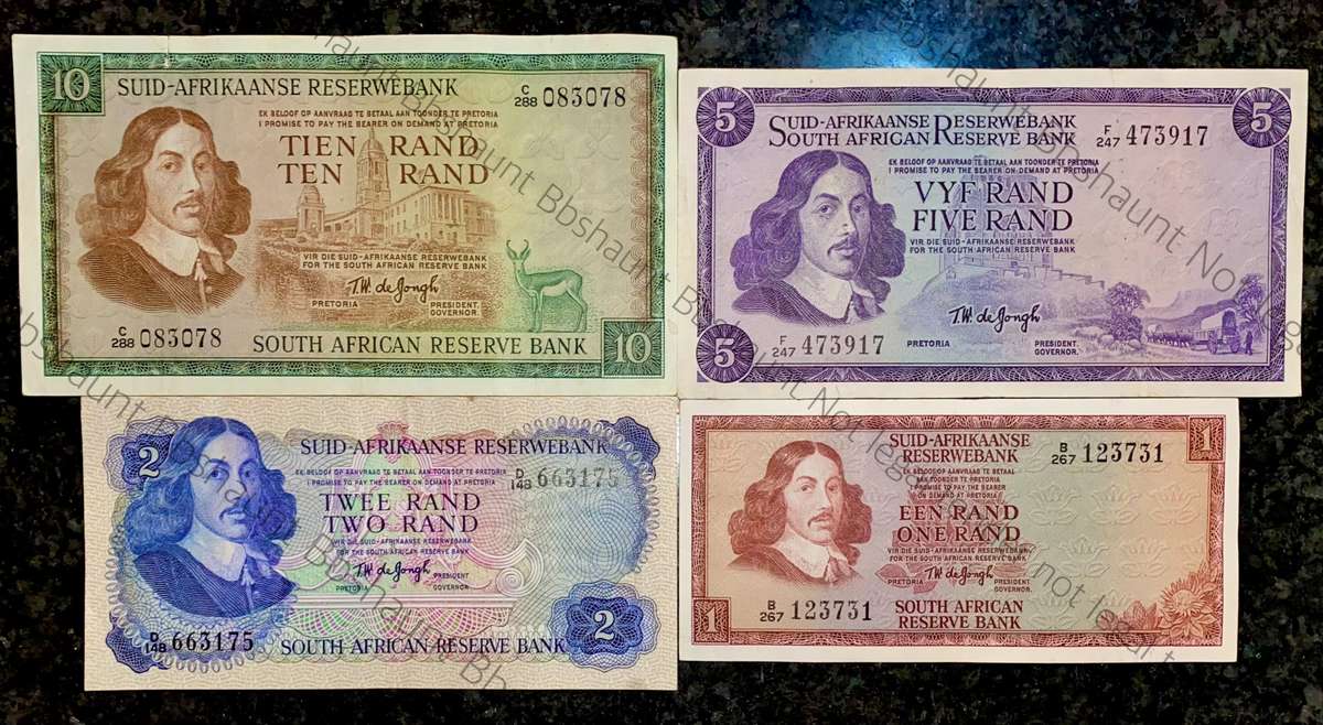 Complete Set Tw De Jongh R10 to R1 -- 1967-1975(1 bid takes all)