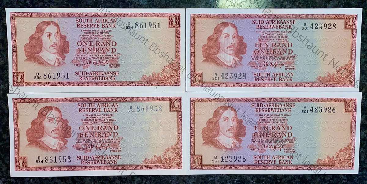 TW DE JONGH R1 IN SEQ B534/861951-952 & CLOSE SEQ 926-928 UNC-AUNC 3RD ISSUE 1975(1 BID TAKES AL