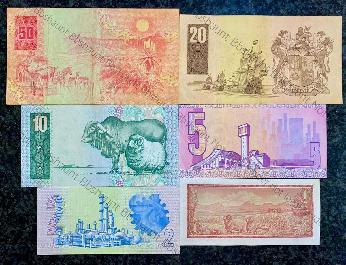 Complete Set GPC De Kock & decimals R50 TO R2 - 1980s (R1 de Jongh 1975) (1 bid takes all)