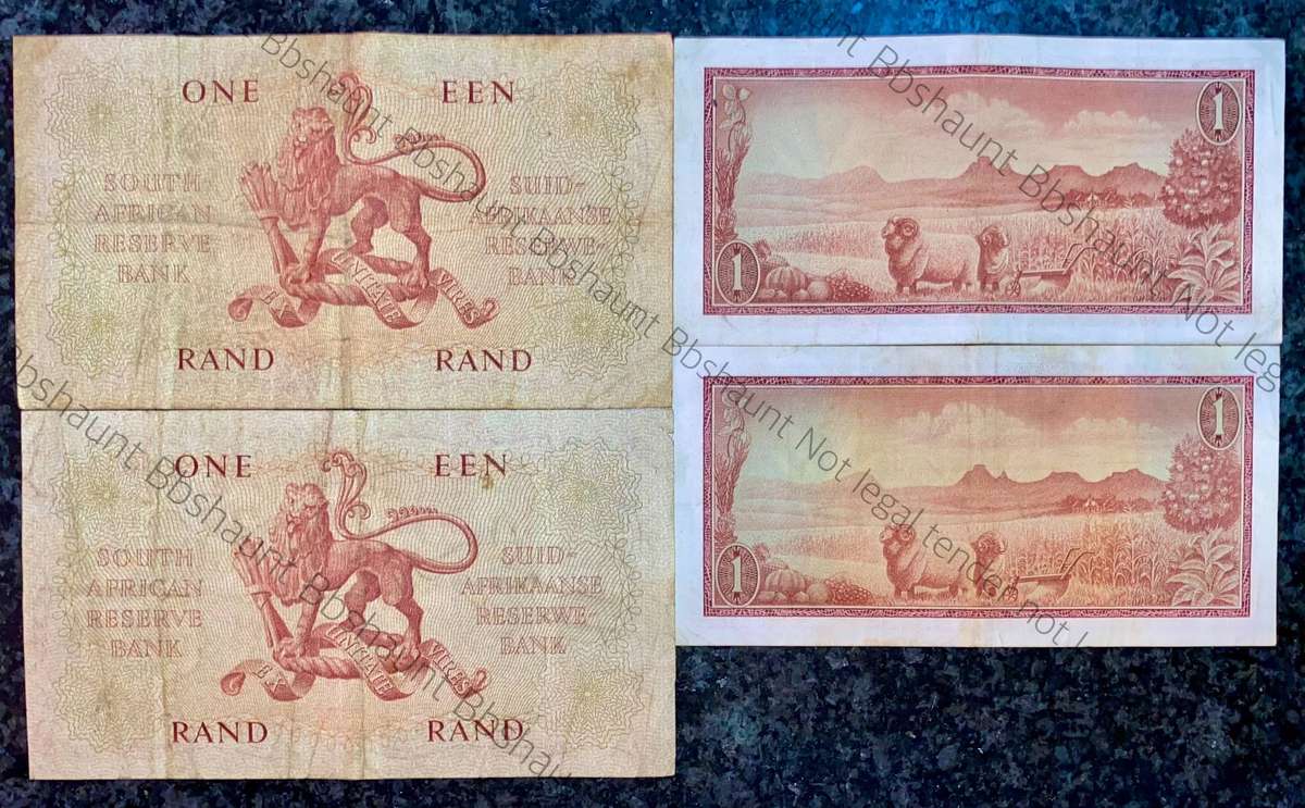 Set Of R1 notes All Governor's - G Rissik & TW De Jongh 1962-1967 (1 bid takes all)