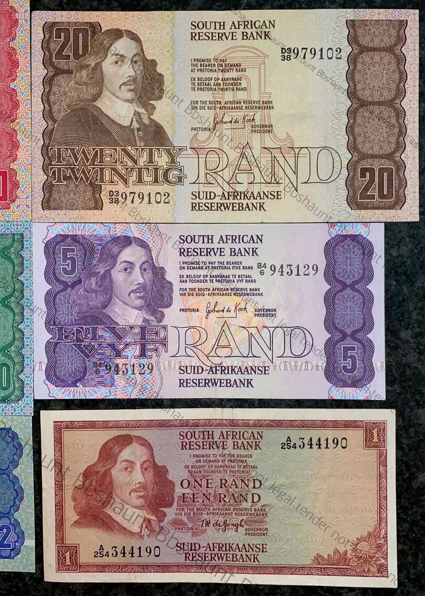 Complete Set GPC De Kock & decimals R50 TO R2 - Good Condition (R1 De Jongh 1967) (1 bid takes all)