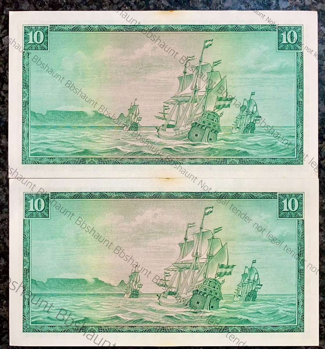 TW DE JONGH R10 IN SEQUENCE C420 /922895-896 AUNC 3RD ISSUE 1975 VAN RIEBEECK WTM(1 BID TAKES ALL)