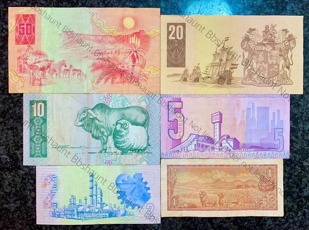 Complete Set GPC De Kock & decimals R50 TO R2 - 1980s (R1 de Jongh 1973) (1 bid takes all)