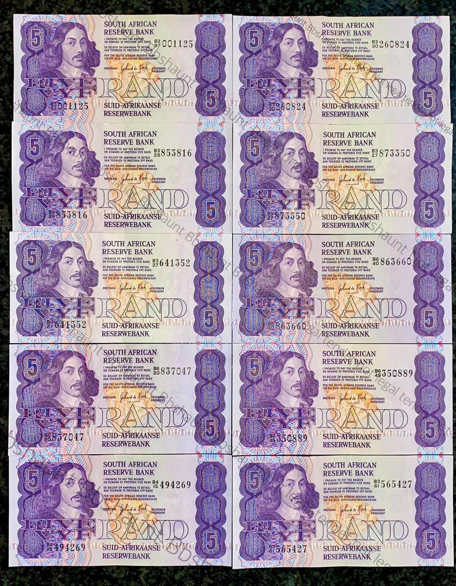 GPC De Kock. R5 -- 1981/84 EF (bid per note)