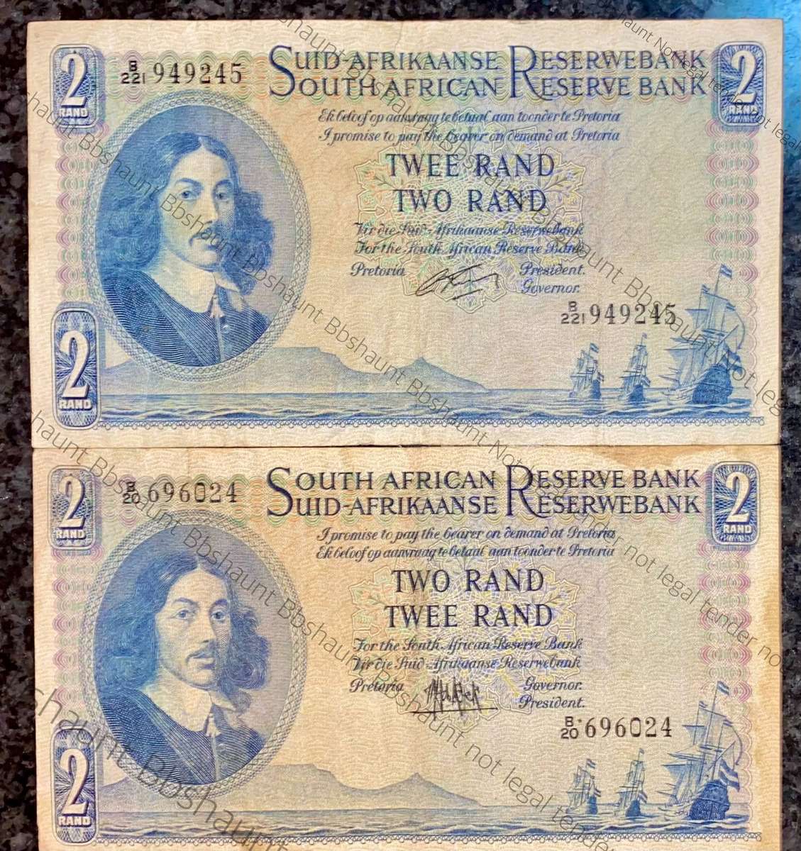 Mh De Kock & G Rissik Set R2 -- B20 & B221 -- 1961 & 1962 (1 bid takes all)