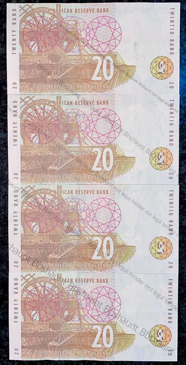 CL Stals. R20 -- in sequence ED5472495-492 Elephant wtm 2nd issue 1993 aunc (1 bid takes all)