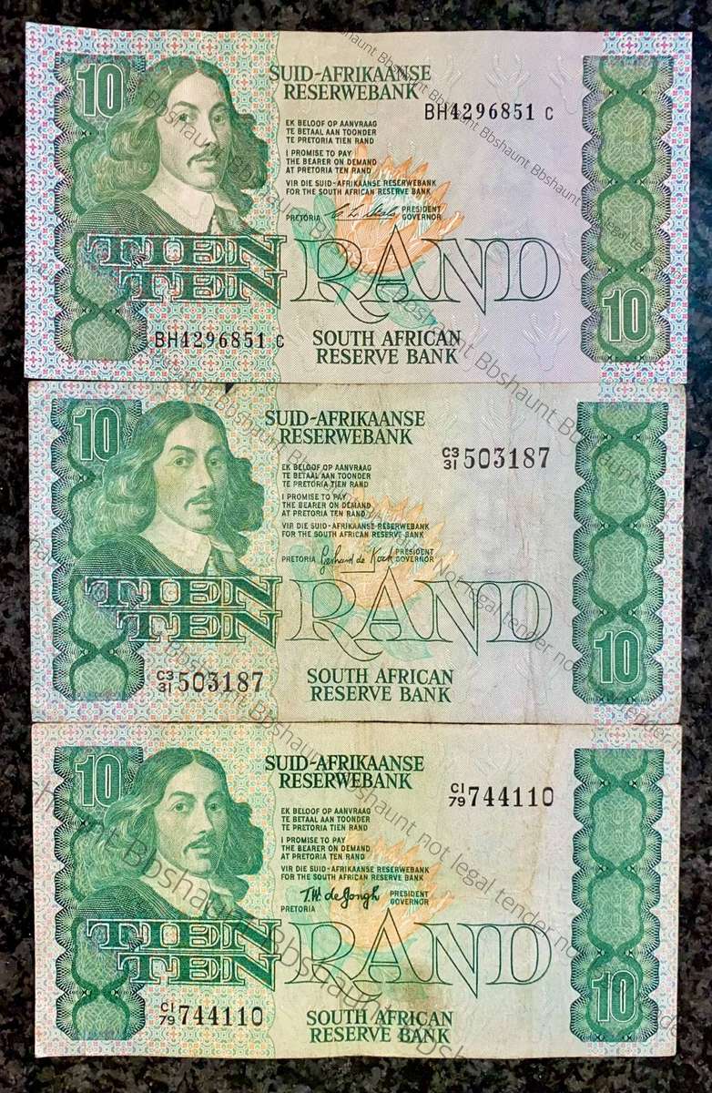 Set of R10 various Governor's Stals - De Kock & De Jongh 1978-1990 (1 bid takes all)