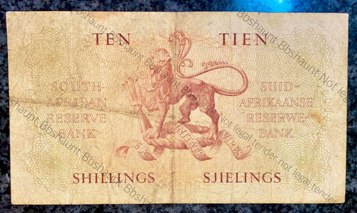 Mh De Kock. 10 shillings 27-1-1959 -- A174