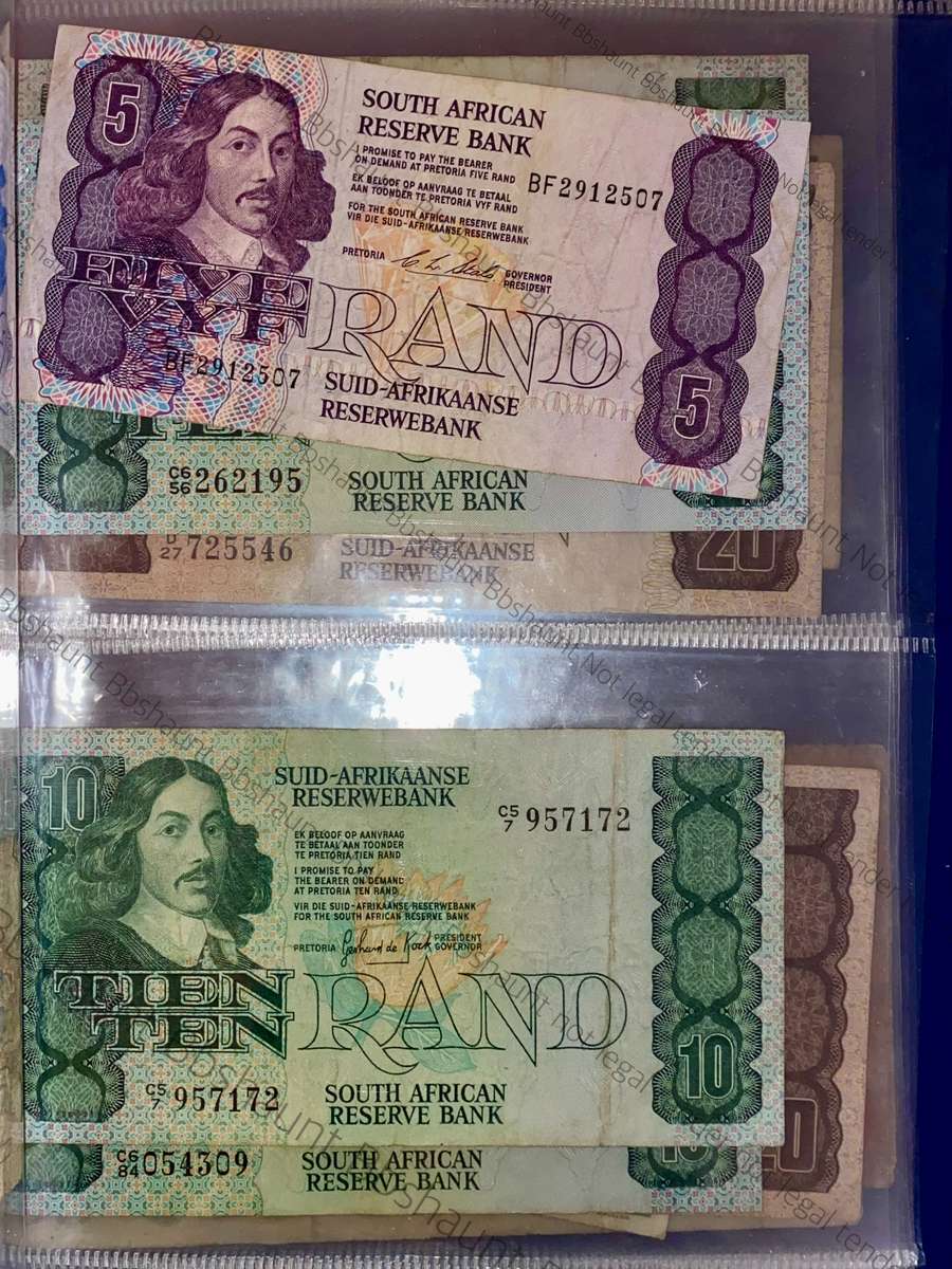 BANKNOTE COLLECTION SOUTH AFRICA & INTERNATIONAL IN FOLDER 17 NOTES IN TOTAL(1 BID TAKES ALL)