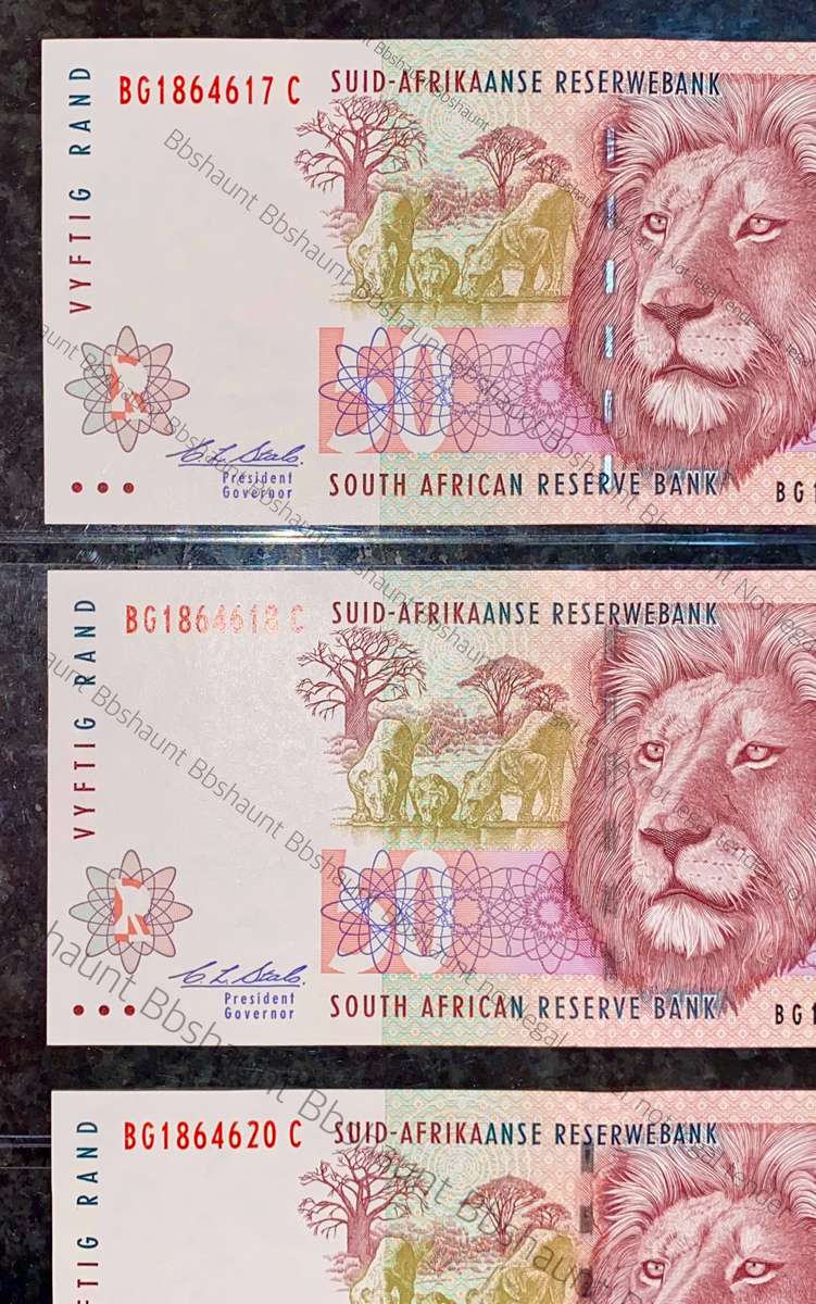 CL Stals. R50 in sequence BG1864617-618 & 620 -- 2nd issue 1992 unc-aunc(1 bid takes all)