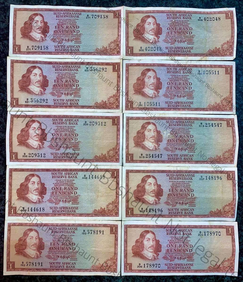 Tw De Jongh. R1 A series 1967/72 (1 bid takes all 10)