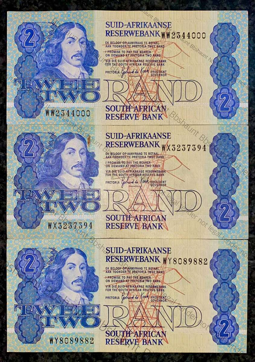 Replacement Notes GPC De Kock R2 -- WW - WX & WY -- 3rd issue 1983/89 (1bid takes all)