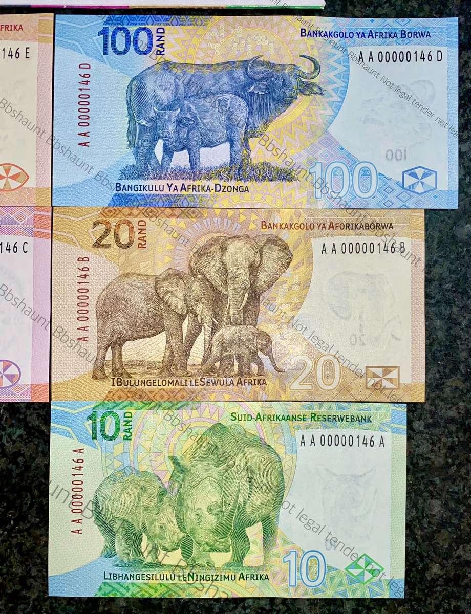 L KGANYAGO FULL SET VERY LOW MATCHING NO - AA0000146 A - FIRST ISSUE 2023 IN S A RESERVE BANK FOLDER