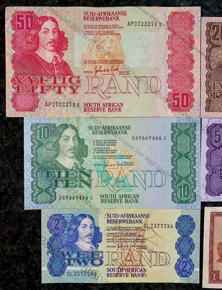 Complete Set GPC De Kock & decimals R50 TO R2 - Good Condition (R1 De Jongh 1967) (1 bid takes all)