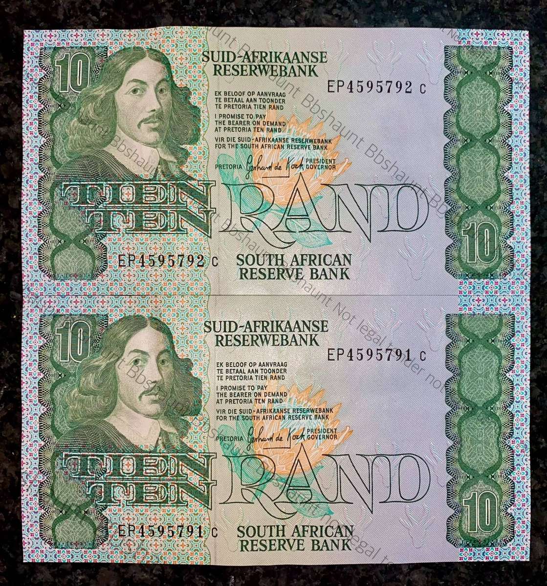 GPC De Kock. R10 in sequence EP4595791-792 -- 3rd issue 1985 (1 bid takes all )