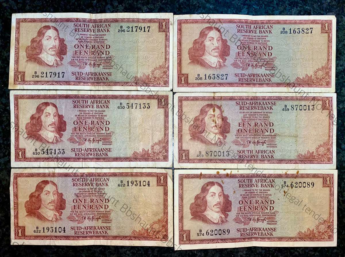 TW DE JONGH R1 - B SERIES 1970-1975( 1 BID TAKES ALL 6 NOTES)
