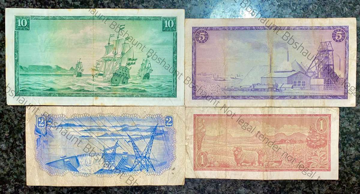 COMPLETE SET OF TW DE JONGH & DECIMALS R10 TO R1 - MOSTLY SPRINGBUCK WTM 1967-1975( 1 BID TAKES ALL)