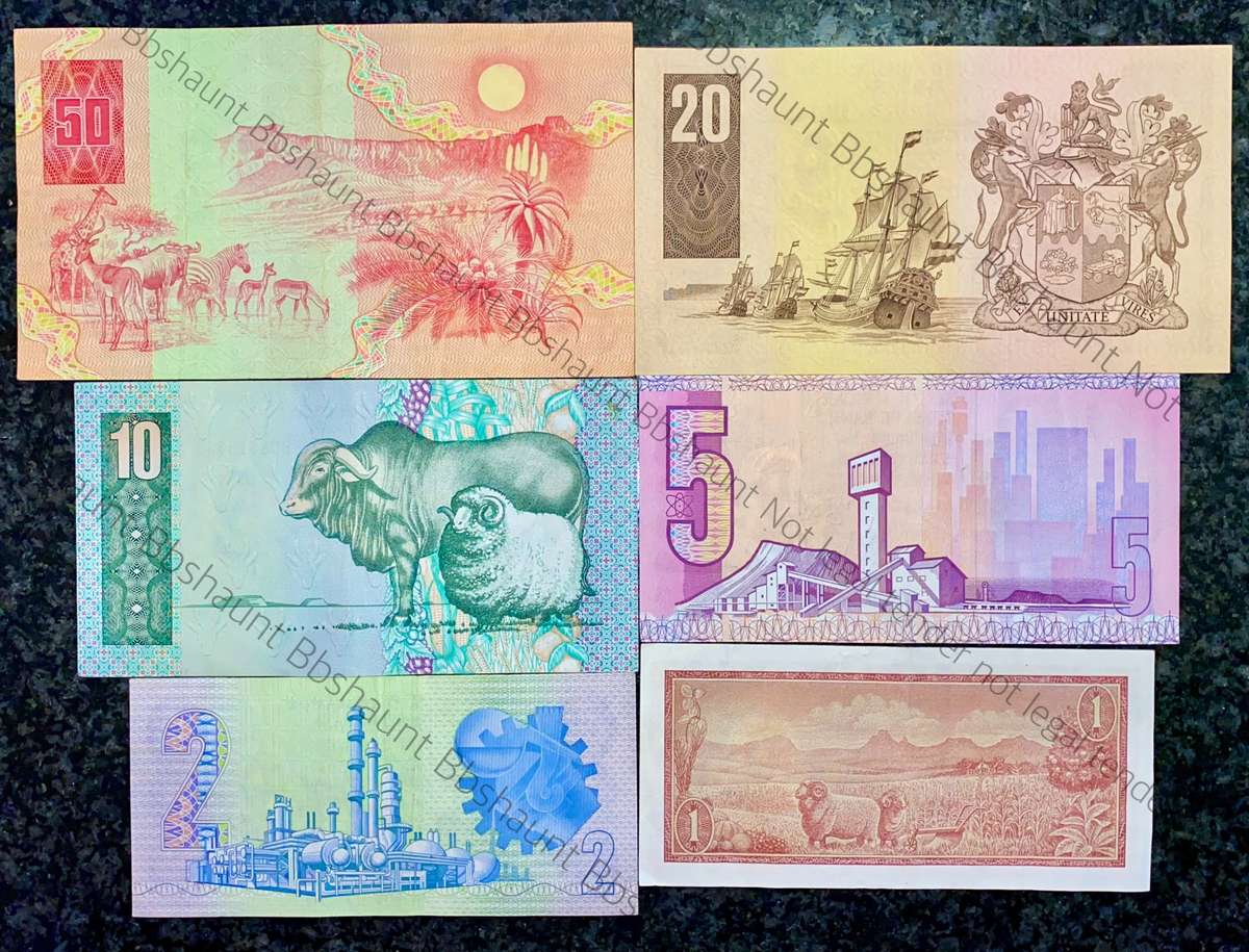 COMPLETE SET OF GPC DE KOCK & DECIMALS R50 SCARCE BA SERIE'S TO R2 - 1980s (R1 TW DE JONGH 1975)