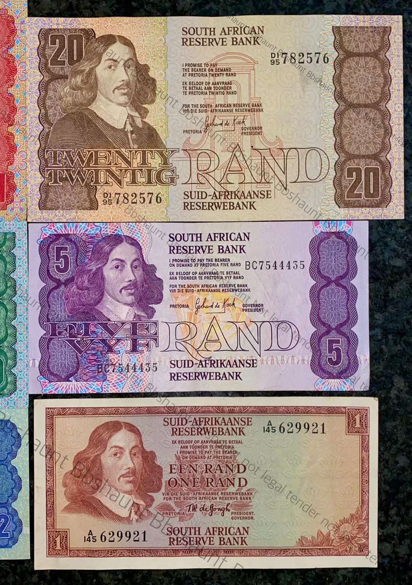 Complete set GPC De Kock & decimals R50AA TO R2A - 1980s (R1A - de Jongh 1975) (1 bid takes all)