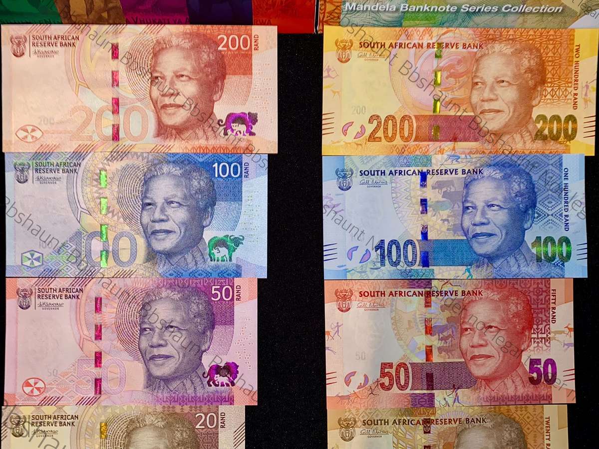 SOUTH AFRICA SET VERY LOW NO - L. KGANYAGO AA0000215 & G. MARCUS (NELSON MANDELA NM0000056 SCARCE)