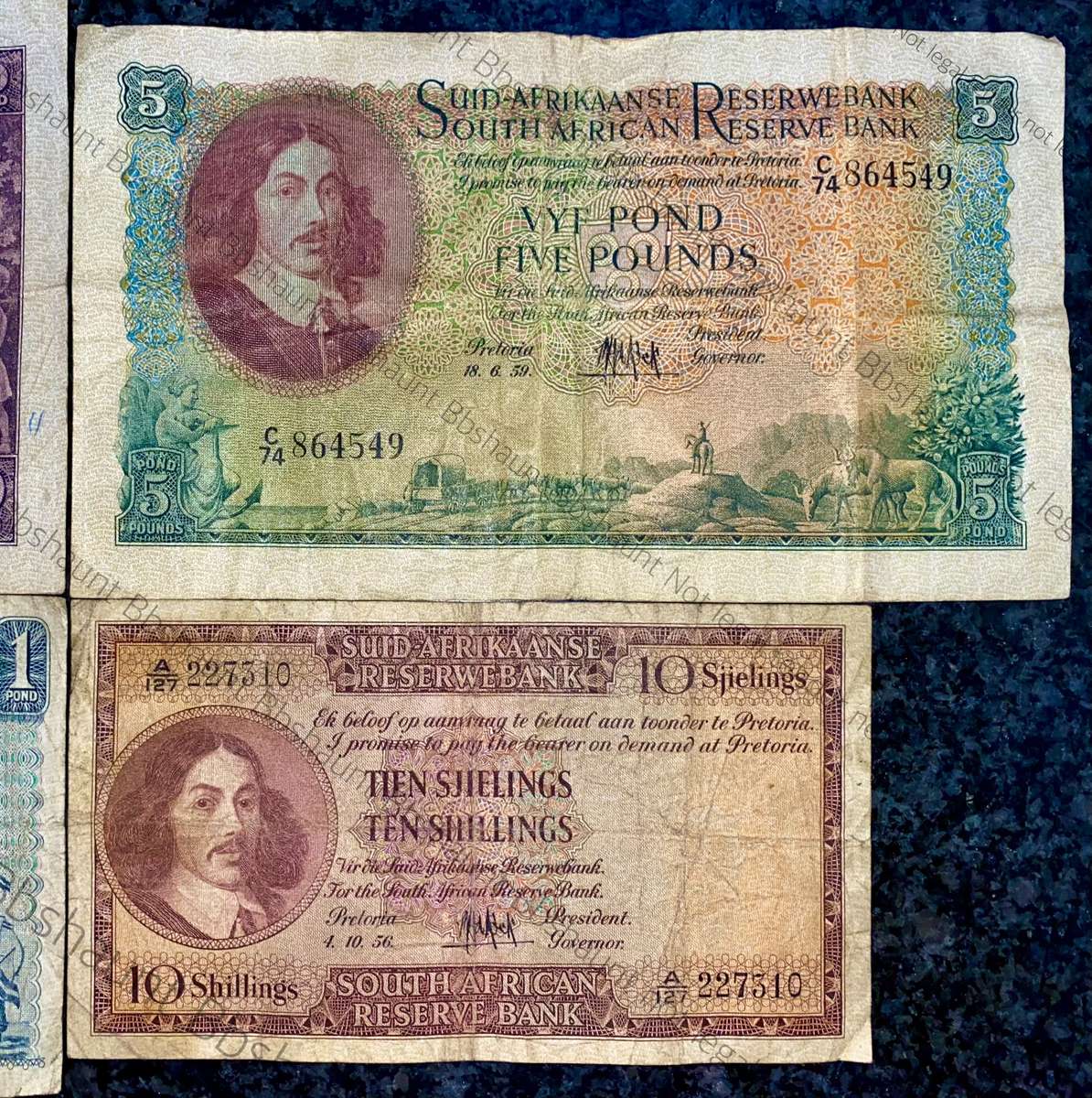 Mh De Kock set 10 pounds to 10 shillings 1954-1959 (1 bid takes all)