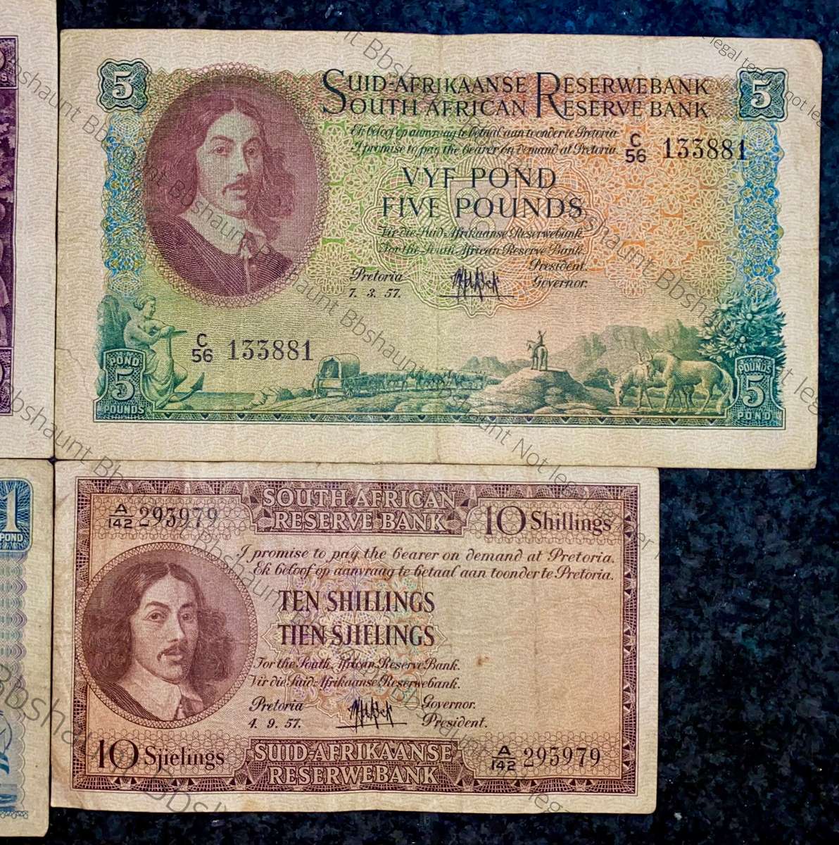 M.H De Kock set 10 pound to 10 shilling 1957/58 (1 bid takes all)