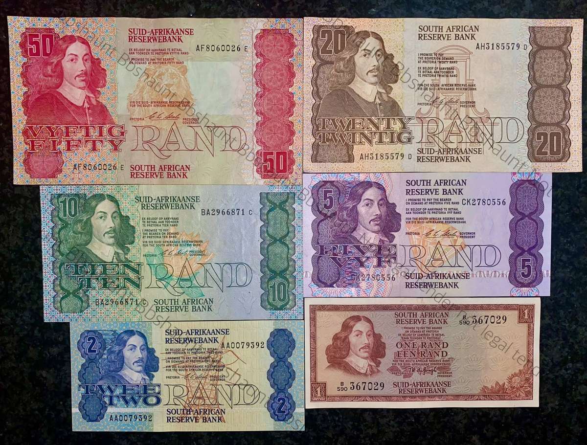 Complete Set CL Stals & Decimals R50 to R2AA - 1st issue 1990 (R1 TW De Jongh) (1 bid takes all)