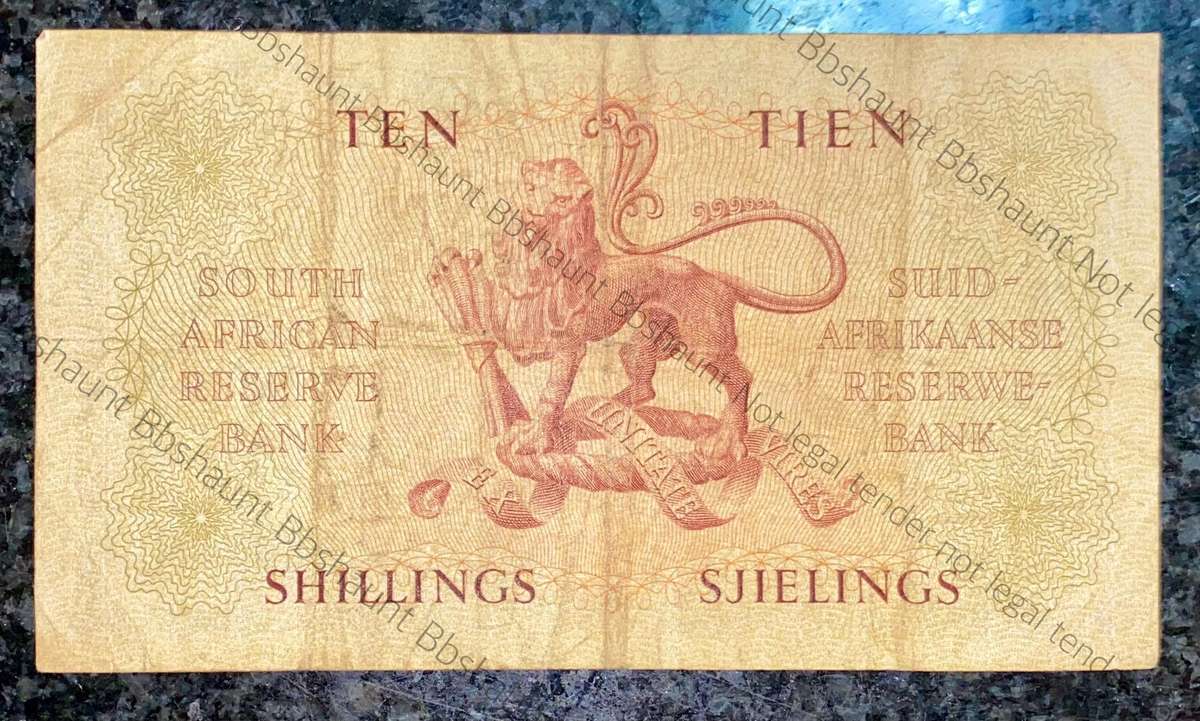 Mh De Kock. 10 shillings 19-2-1958 -- A159