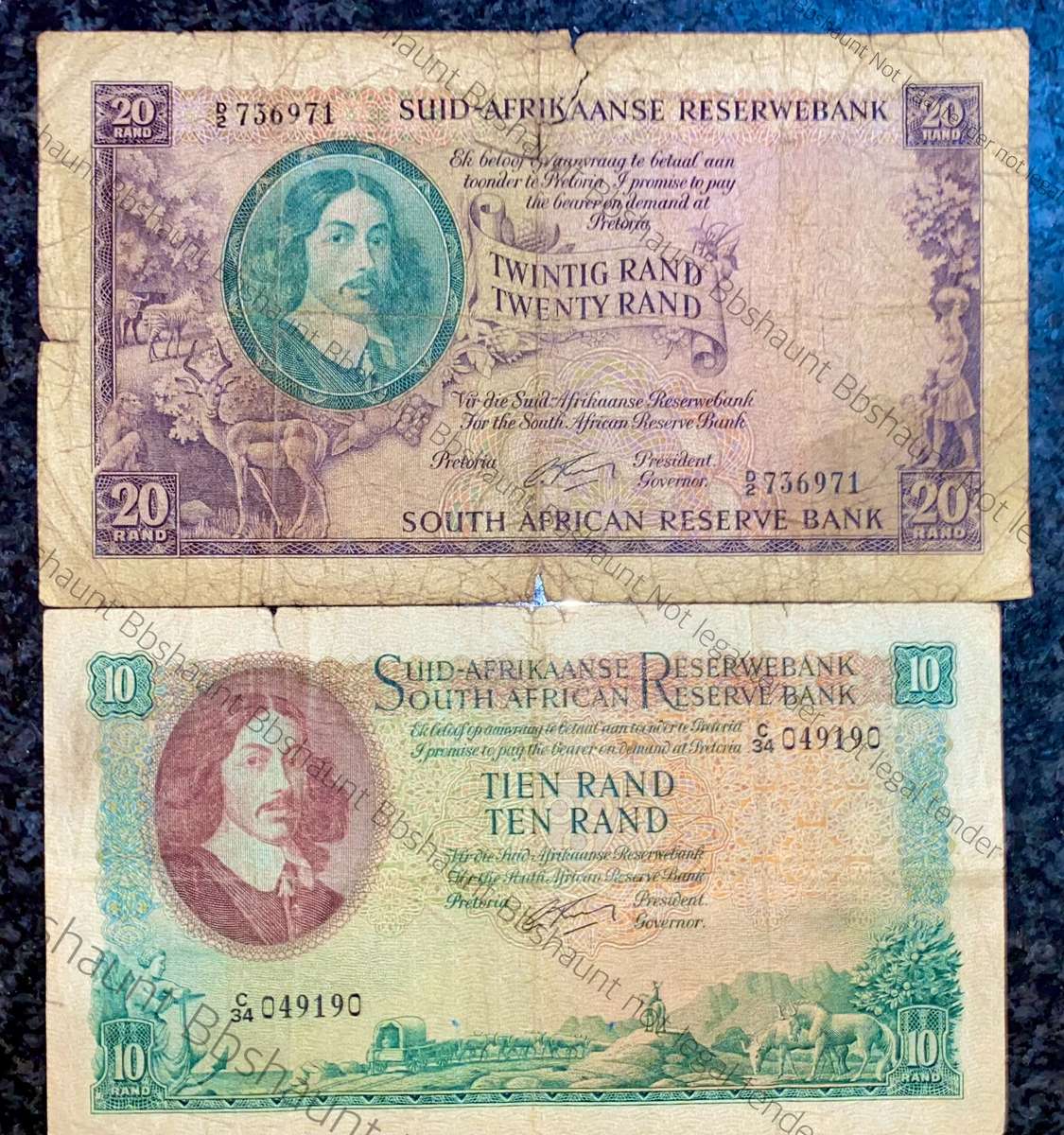 G Rissik. R20 & R10 -- 1st issue 1962 (1 bid takes all)