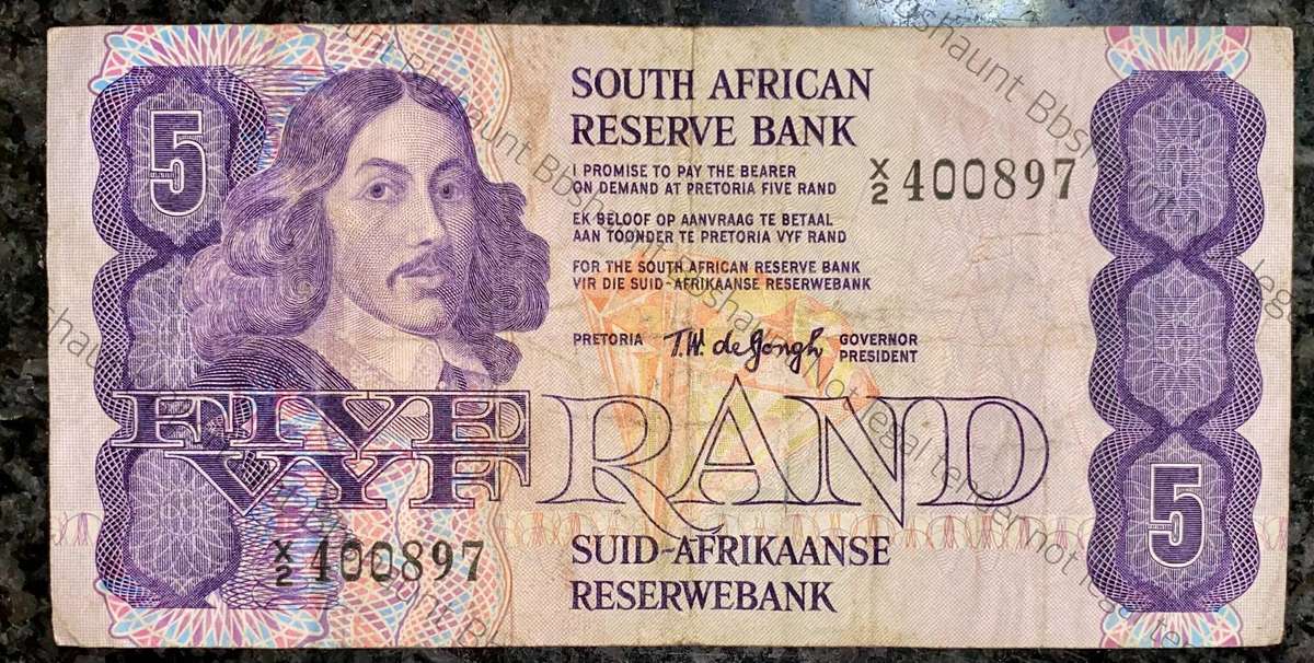 Replacement Note TW De Jongh R5 --X2-- 4th issue 1978