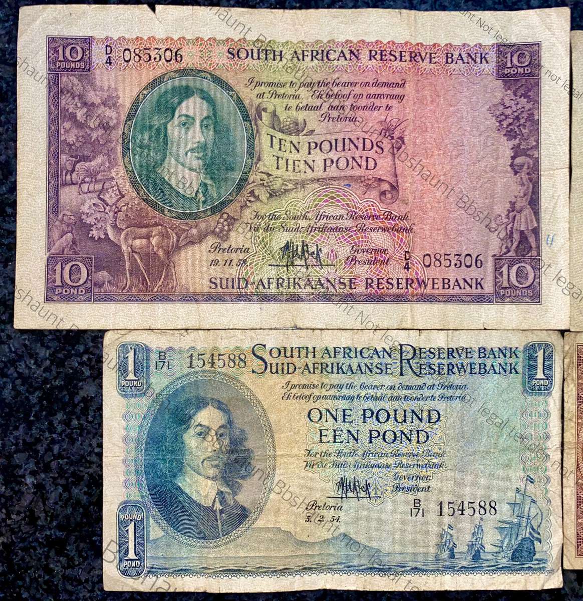 Mh De Kock set 10 pounds to 10 shillings 1954-1959 (1 bid takes all)