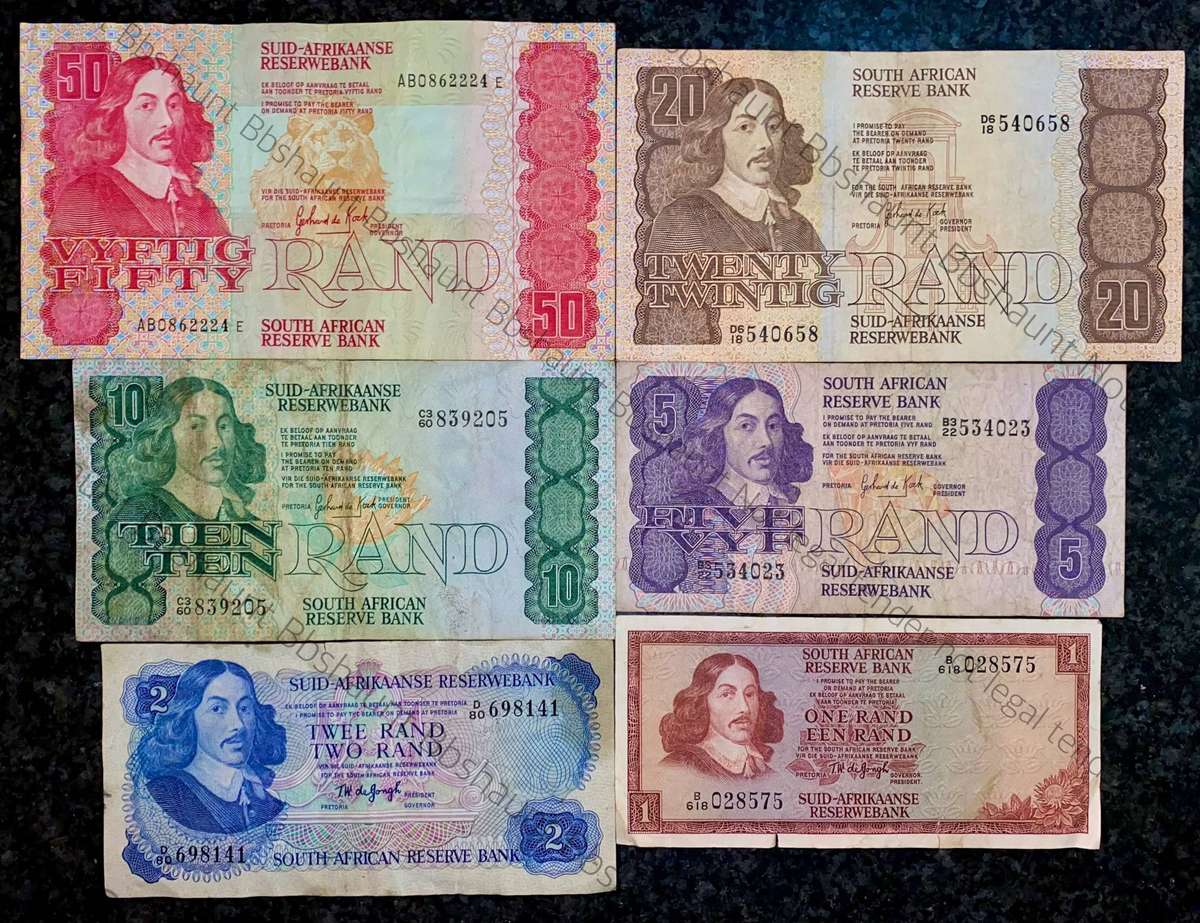 Set Of Various Governors R50 to R1 - 1967 -1990 (1 bid takes all)