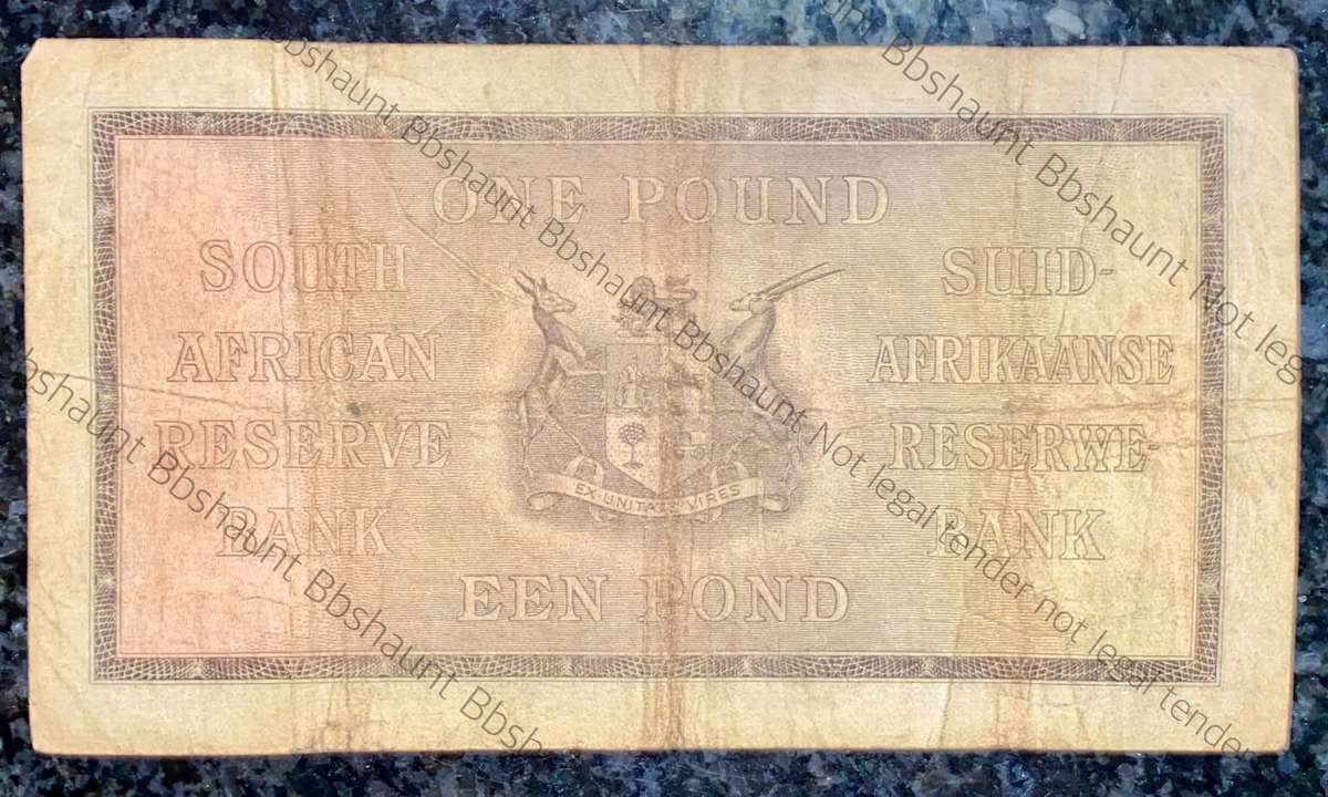 J POSTMUS 1 POUND 24TH SEPTEMBER 1938 ENG/AFR A83 FIRST ISSUE