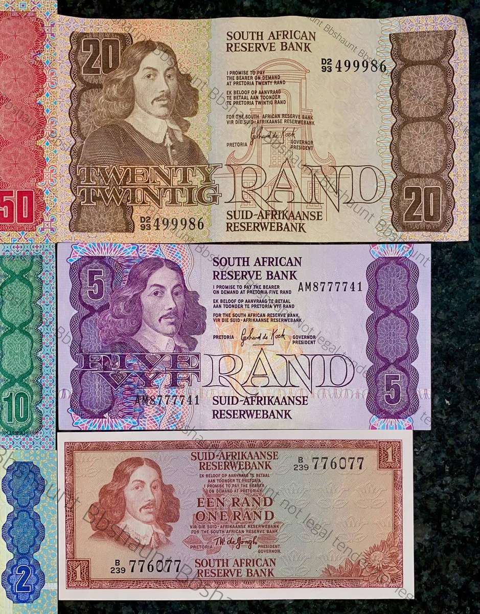 Complete Set GPC De Kock & decimals R50 TO R2 - Mostly UNC (R1 De Jongh 1973) (1 bid takes all)