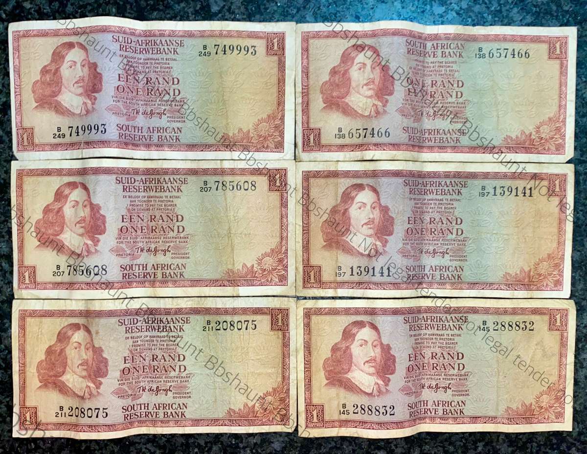 TW DE JONGH R1 - B SERIES 1970-1975( 1 BID TAKES ALL 6 NOTES)