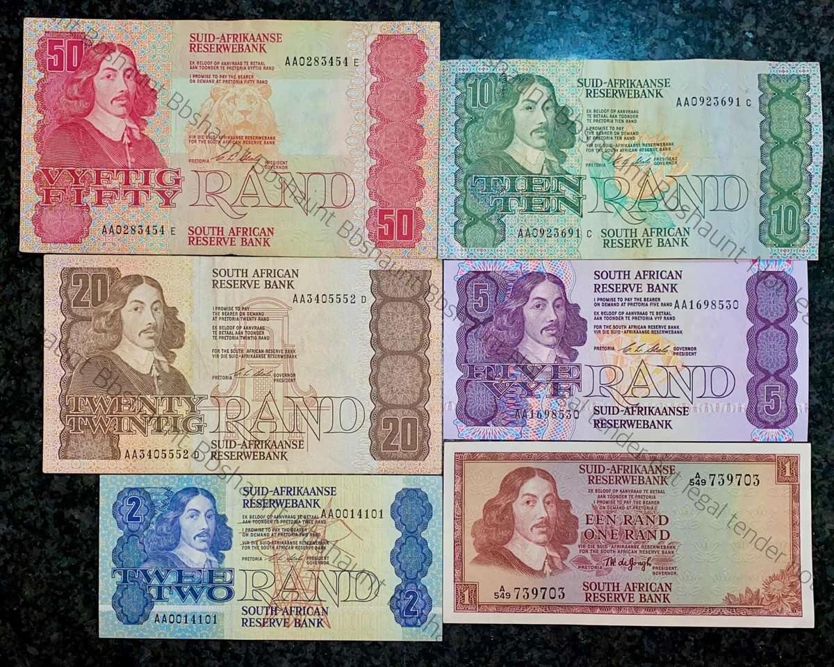 Complete Set All AA CL Stals & Decimals R50AA to R2AA - 1st issue 1990(R1A TW De Jongh)